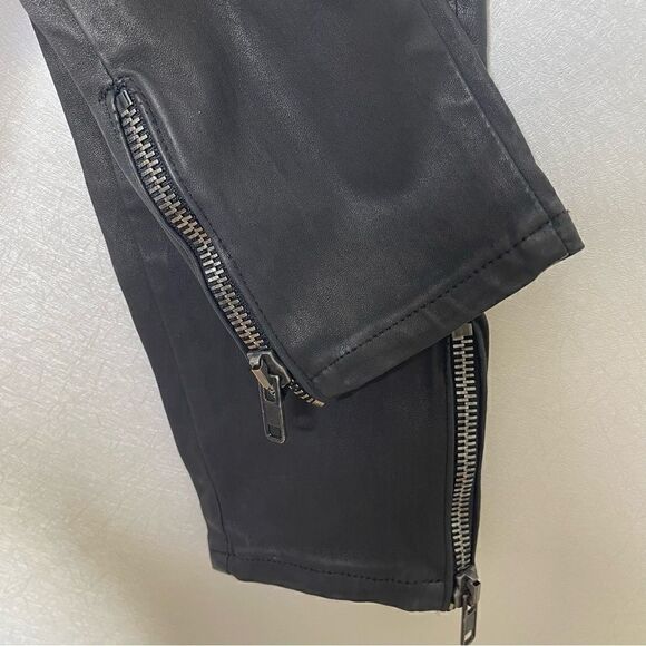 Notify Leather Zip Moto Skinny Pants 29 - Picture 2 of 6